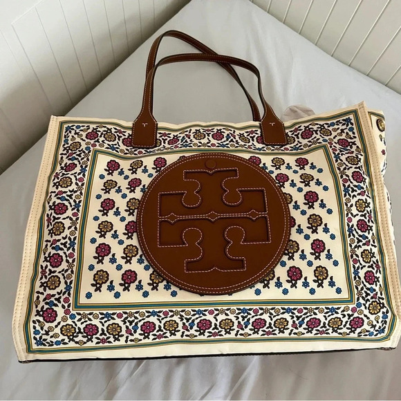 Tory Burch Ella Printed Tote Bag - Limited Edition Patchwork Floral - Picture 9 of 9
